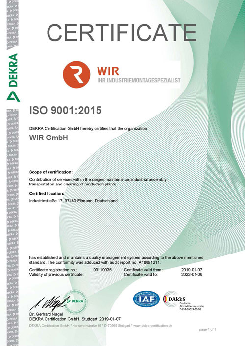 Zertifikat ISO EN